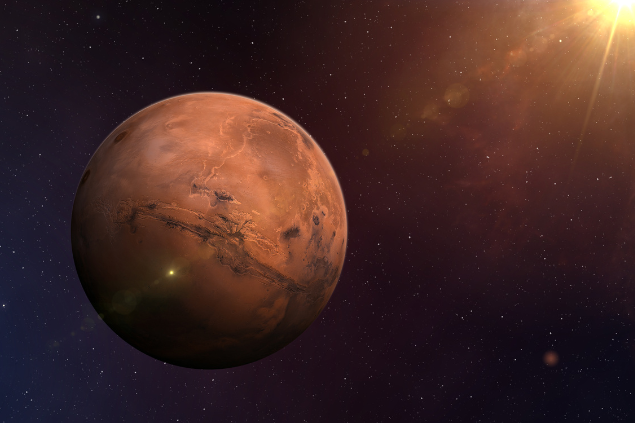 Imagem do planeta Marte visto do espaço